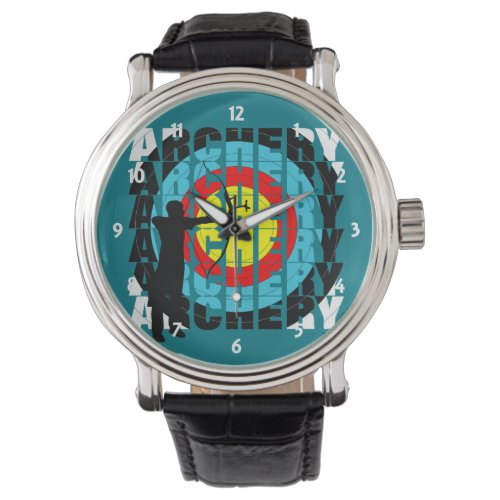 Archery Sport Cool Typography Archers Graphic Watch