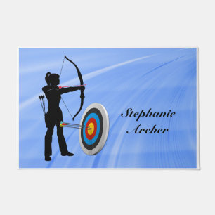 Archery Sport Female Archer Target personalize Doormat