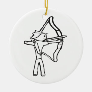 Archery Stickman Ceramic Ornament