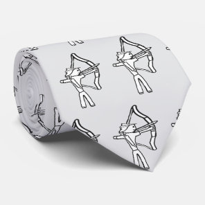 Archery Stickman Neck Tie