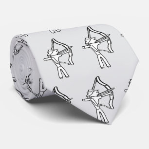Archery Stickman Neck Tie