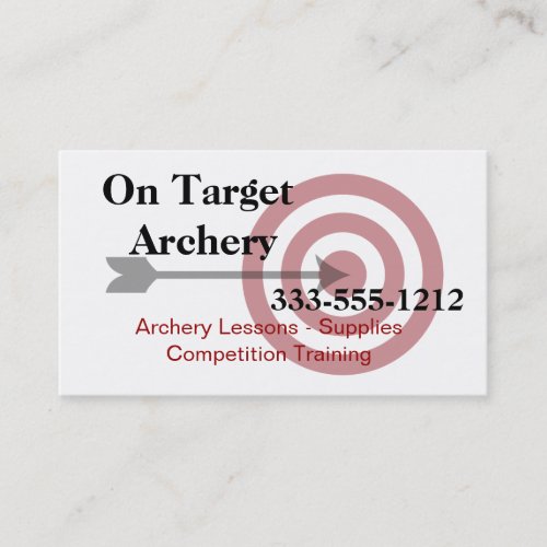 Archery Supplies and Lessons Business Card
