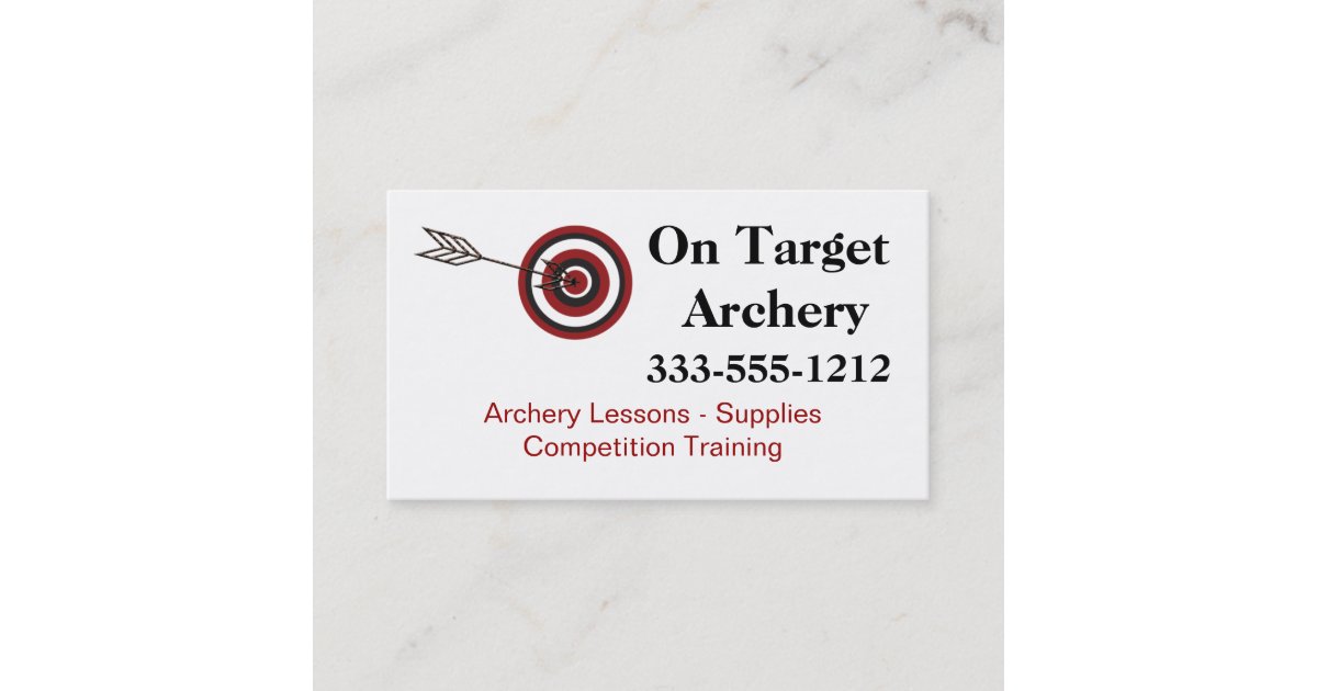 Archery Supplies and Lessons Business Card Zazzle