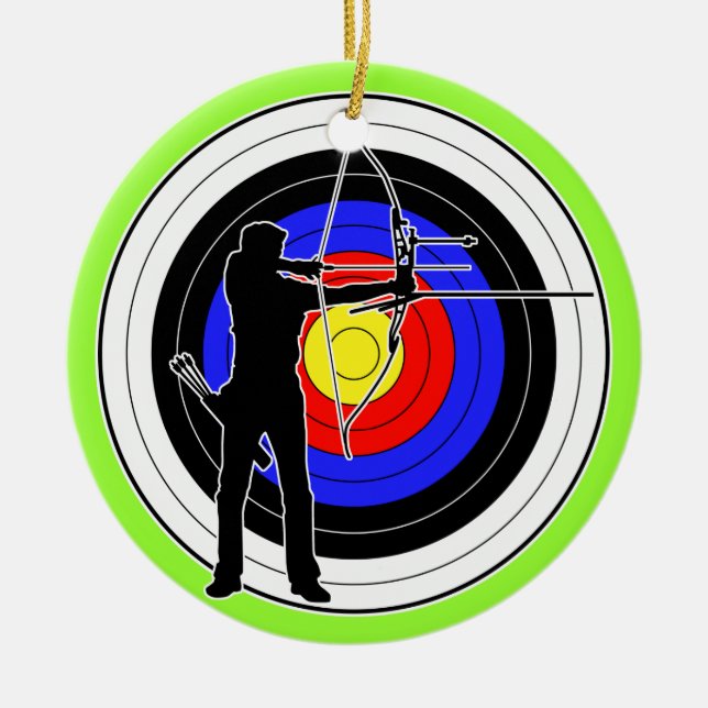 Archery & target 01 ceramic ornament (Front)