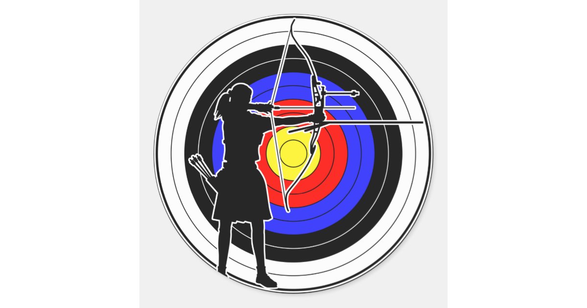 Archery &amp; target 02 classic round sticker | Zazzle