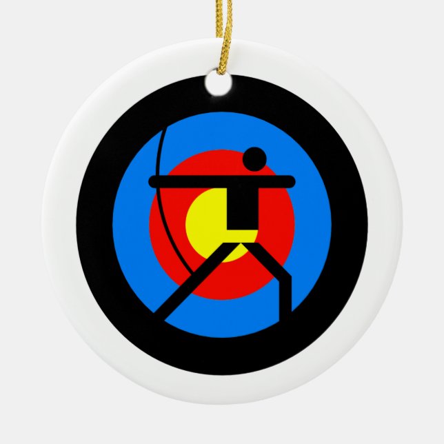 Archery Target and Archer Ceramic Ornament (Front)