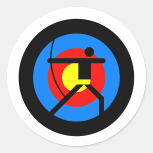 Archery Target and Archer Classic Round Sticker