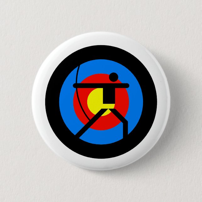Archery Target and Archer Pinback Button (Front)