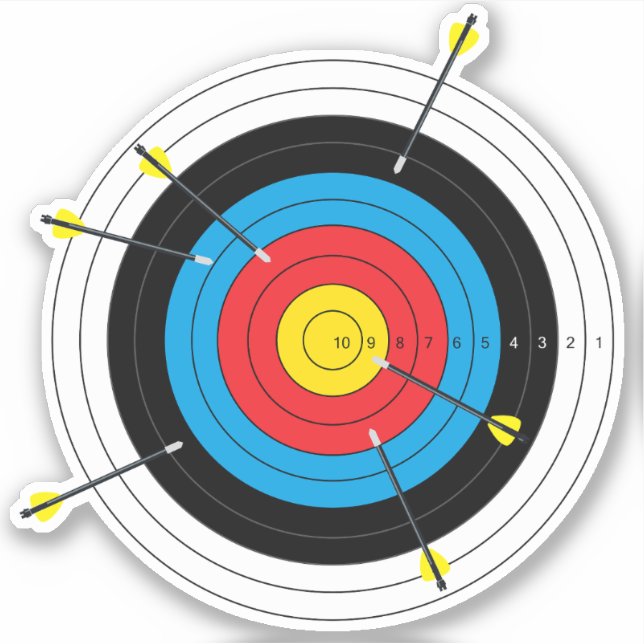 Archery Target and Arrows Sticker (Front)