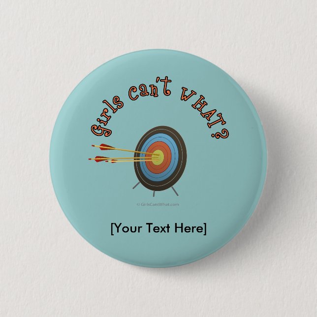 Archery Target Bullseye Pinback Button (Front)