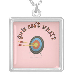 Archery Target Bullseye Silver Plated Necklace