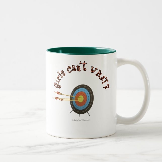 Archery Target Bullseye Two-Tone Coffee Mug (Right)
