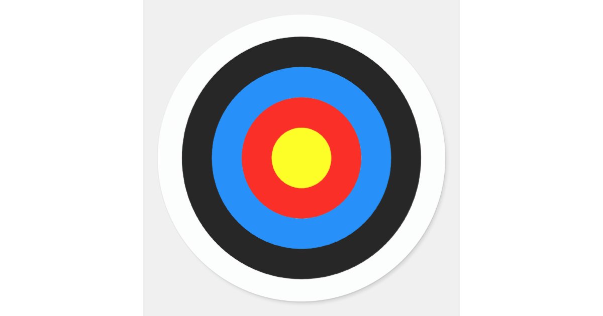 Archery Target Classic Round Sticker | Zazzle