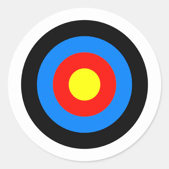 Archery Target Classic Round Sticker | Zazzle