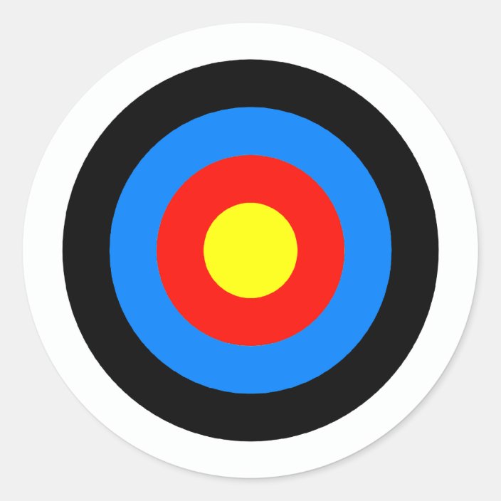 Archery Target Classic Round Sticker | Zazzle.com