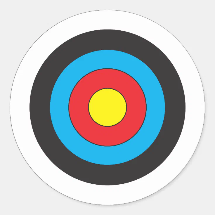 Archery Target Classic Round Sticker | Zazzle