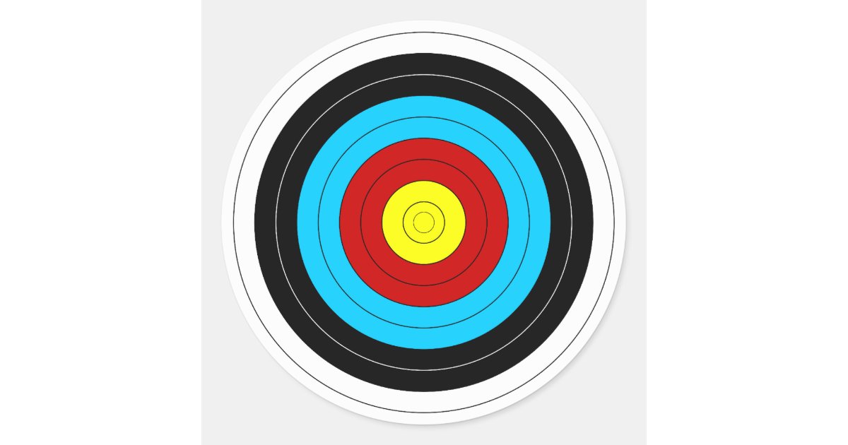 Archery Target Classic Round Sticker | Zazzle