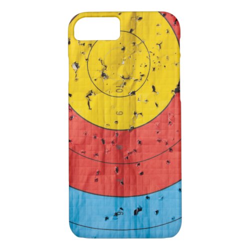 Archery target close up with many arrow holes iPhone 87 case
