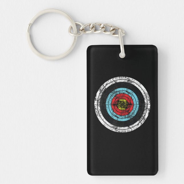 Archery Target Cute bow Hunting Funny Archer Keychain (Front)