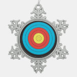 &quot;archery Target&quot; Design Gifts And Products Snowflake Pewter Christmas Ornament at Zazzle