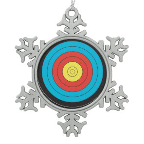 "Archery Target" design gifts and products Snowflake Pewter Christmas Ornament
