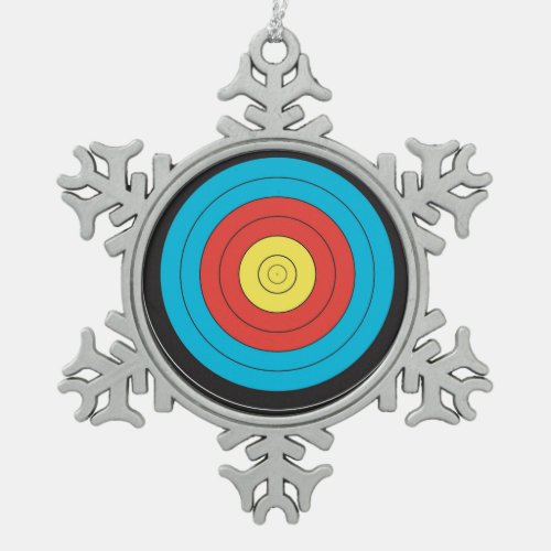 Archery Target design gifts and products Snowflake Pewter Christmas Ornament