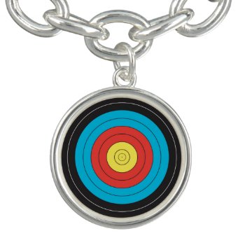 "archery Target" Design Jewelry Charm Bracelet by yackerscreations at Zazzle