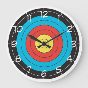 "Archery Target" design wall clocks
