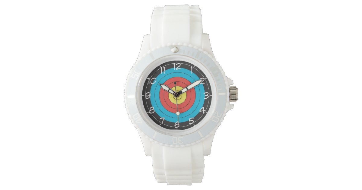 "Archery target" design wrist watches Zazzle