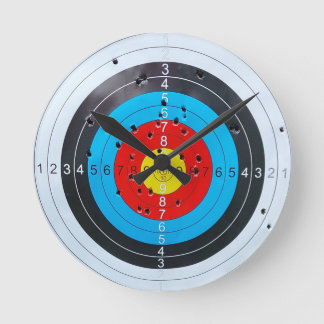 Archery Target Double Sided Round Throw Pillow Round Clock