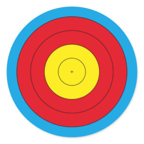 Archery target for recurve bow (FITA 20 cm) Round  Classic Round Sticker