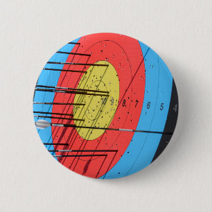 Archery target pinback button