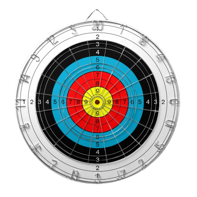Archery Target Practice Face w/ Point Values Dart Board (Front)