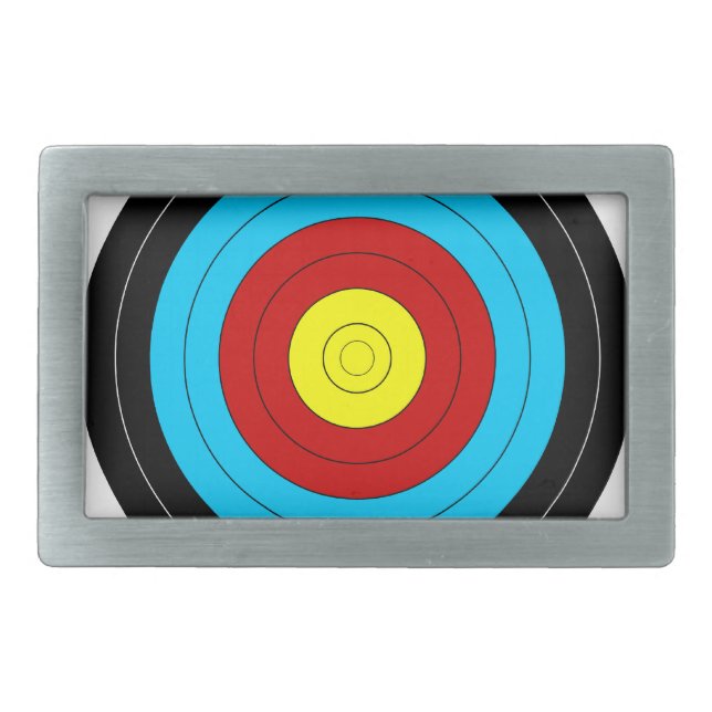 Archery Target Rectangular Belt Buckle (Front)