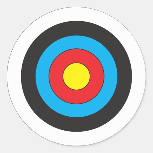 Archery Target Classic Round Sticker | Zazzle