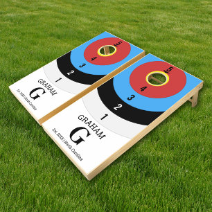 Archery Target Shooting Monogram Custom Cornhole Set