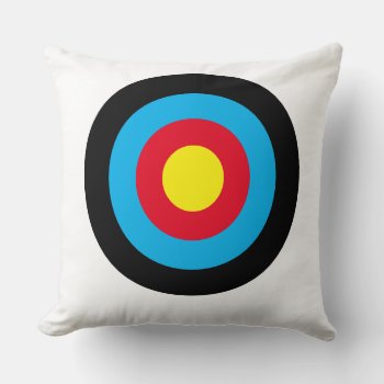 Archery Target Throw Pillow by InkWorks at Zazzle