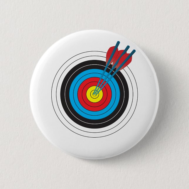 Archery Target with Arrows Button (Front)