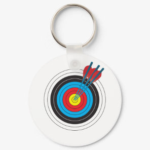 Archery Target with Arrows Keychain