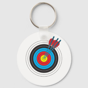 Archery Target with Arrows Keychain