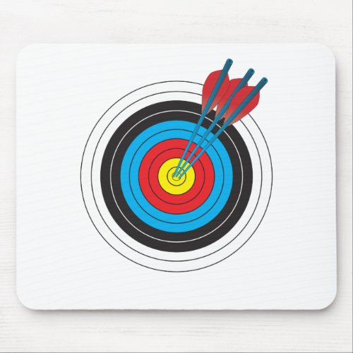 Archery Target with Arrows Mouse Pad