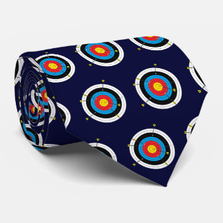 Archery Targets and Arrows Patterned Neck Tie