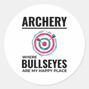 Archery Targets Archer Bow Arrows Bullseye  Classic Round Sticker