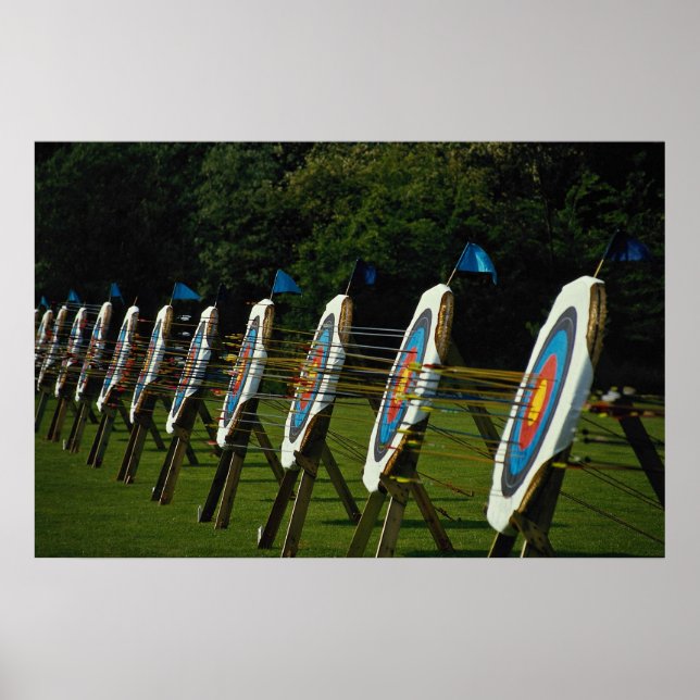 Archery targets near Brentwood, Essex, U.K. Poster (Front)