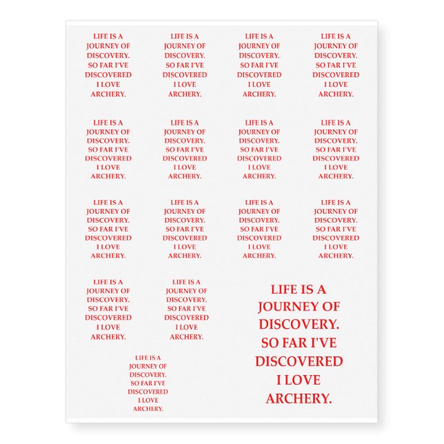 archery temporary tattoos (Front)