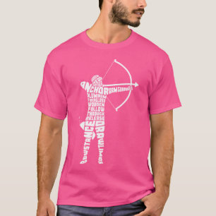 Archery Typography Bow Arrow Word Art T-Shirt