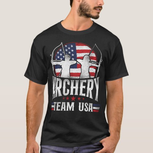 Archery Usa Archery Team Vintage Usa American Flag T_Shirt