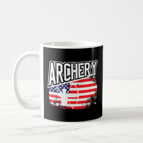 Archery Vintage Usa Flag Arrow Team  Coffee Mug