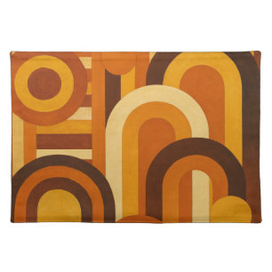 Arches and Sunspots Retro MCM Geometric Design Cloth Placemat