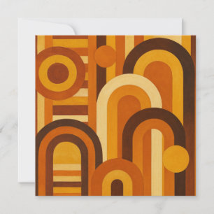 Arches and Sunspots Retro MCM Geometric Design Invitation